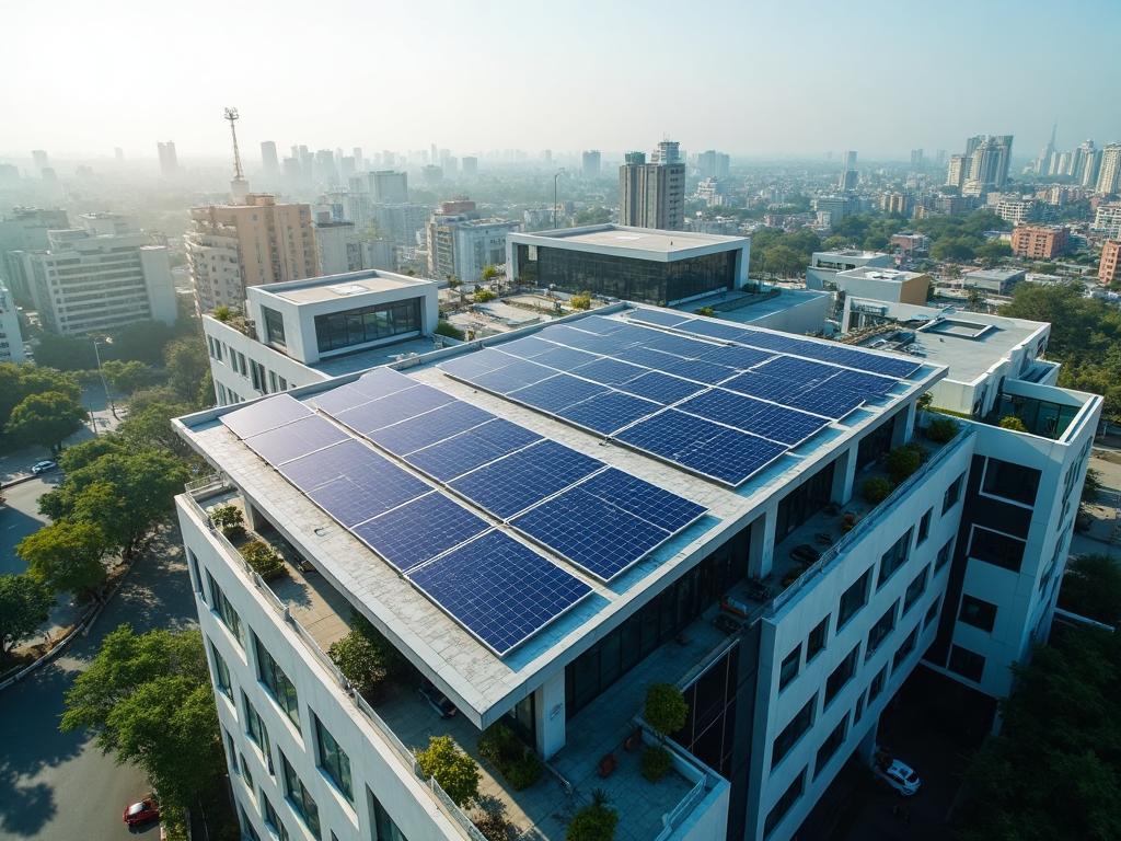 Commercial rooftop solar installation